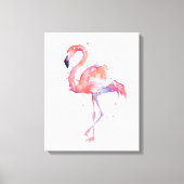 Flamingo Waterverf Schilderij Canvas Art Print (Voorkant)