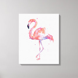 Flamingo Waterverf Schilderij Canvas Art Print