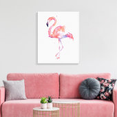 Flamingo Waterverf Schilderij Canvas Art Print (Insitu (Woonkamer))