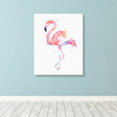 Flamingo Waterverf Schilderij Canvas Art Print (Insitu (Houten vloer))