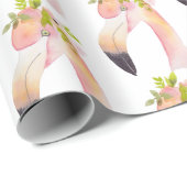 Flamingo waterverf schilderij - inpakpapier (Rol Hoek)