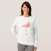 Flamingo-waterverf T-shirt (Voorkant volledig)