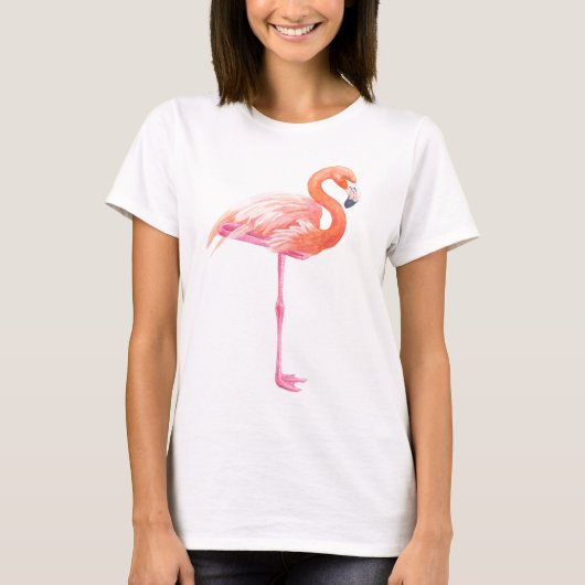 Flamingo-waterverf T-shirt (Voorkant)