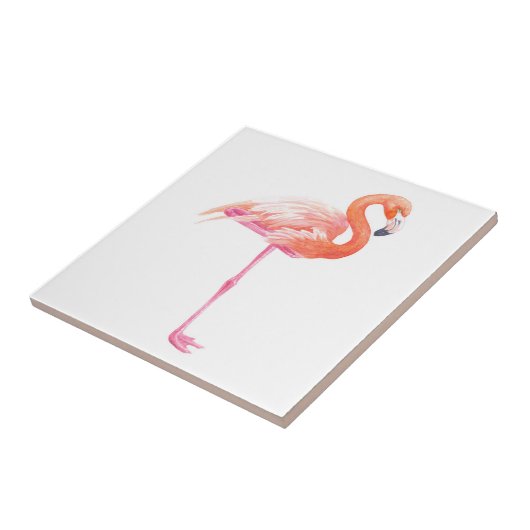 Flamingo-waterverf Tegeltje (Zijkant)