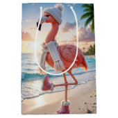 Flamingo Wearing Scarf and Pink Boots Medium Cadeauzakje (Voorkant)