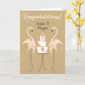 Flamingo Weddenschap Kaart (Gele Bloem)