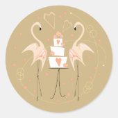 Flamingo Weddenschap Ronde Sticker (Voorkant)