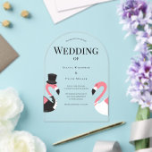 Flamingo Wedding Acryl Uitnodigingen (Insitu (Huwelijk))
