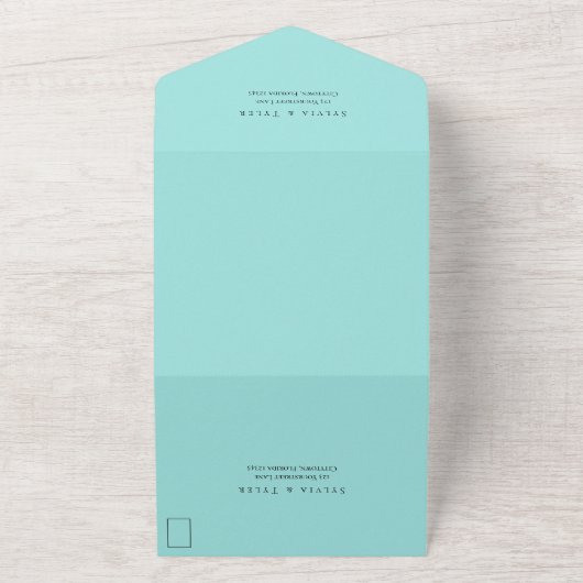 Flamingo Wedding All In One Uitnodiging (Buitenkant)