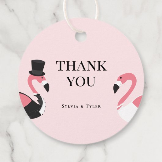 Flamingo Wedding Bedankt Bedankjes Labels (Achterkant)