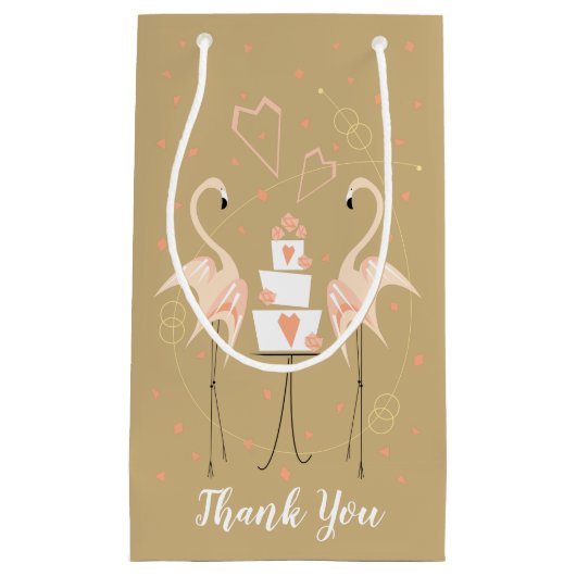 Flamingo Wedding Bedankt Klein Cadeauzakje (Voorkant)