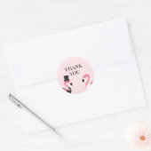 Flamingo Wedding Bedankt Ronde Sticker (Envelop)