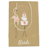 Flamingo Wedding Bride Medium Cadeauzakje (Voorkant)