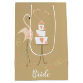 Flamingo Wedding Bride Medium Cadeauzakje (Achterkant)