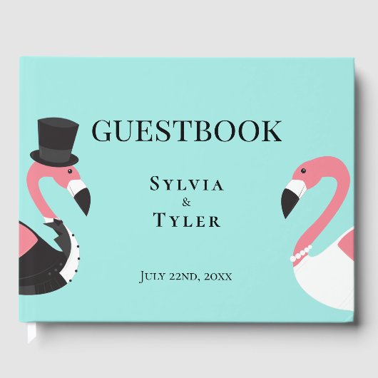 Flamingo Wedding Gastenboek (Voorkant)