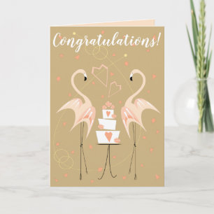 Flamingo Wedding Gefeliciteerd Kaart