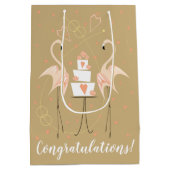 Flamingo Wedding Gefeliciteerd! Medium Cadeauzakje (Achterkant)