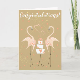 Flamingo Wedding Gefeliciteerd Tekst Kaart