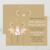Flamingo Wedding lansdcape-uitnodiging Kaart (Voorkant / Achterkant)