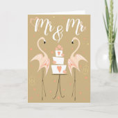 Flamingo Wedding Mr & Mr. Kaart (Voorkant)