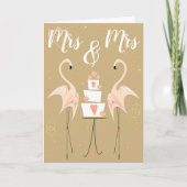 Flamingo Wedding Mrs. & Mrs. Kaart (Voorkant)