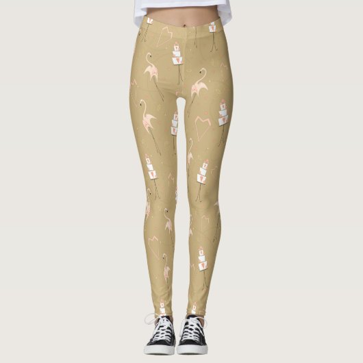 Flamingo Wedding Multi-Leggings Leggings (Voorkant)