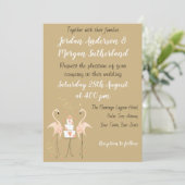 Flamingo Wedding-portretuitnodiging Kaart (Staand voorkant)