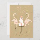 Flamingo Wedding-portretuitnodiging Kaart (Achterkant)