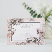 Flamingo Wedding Response RSVP Kaartje (Staand voorkant)