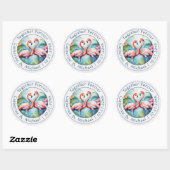 Flamingo Wedding Ronde Sticker (Vel)