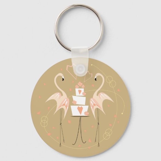Flamingo Wedding sleutelhanger Basic (Voorkant)