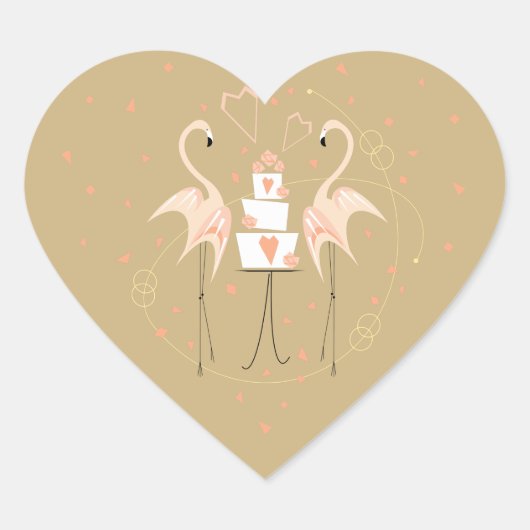 Flamingo Wedding sticker (Voorkant)