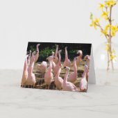 Flamingo wenskaart kaart (Gele Bloem)