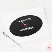 Flamingo Whisperer Novelty Flamingos Ovale Sticker (Envelop)