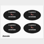 Flamingo Whisperer Novelty Flamingos Ovale Sticker (Vel)