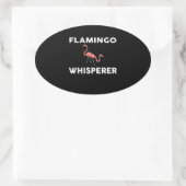 Flamingo Whisperer Novelty Flamingos Ovale Sticker (Tas)