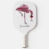 Flamingo Wijn Drinkende Vogel Custom Pickleball Paddle (Achterkant)