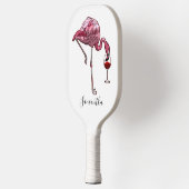 Flamingo Wijn Drinkende Vogel Custom Pickleball Paddle (Links)