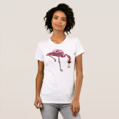Flamingo Wijn Drinkende Vogel T-shirt (Voorkant volledig)