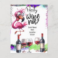 Flamingo Wijnliefhebber Verjaardagsfeestje