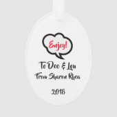 Flamingo Wine Pop Art Ornament (achterkant)