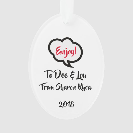 Flamingo Wine Pop Art Ornament (achterkant)