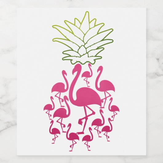 Flamingo Wine Sticker Funny Novelty Gift (Enkel label)