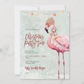 Flamingo Winter Kerstfeest uitnodiging (Voorkant)