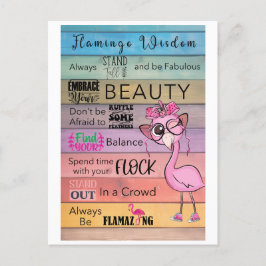 FLAMINGO WISDOM-Briefkaart Briefkaart