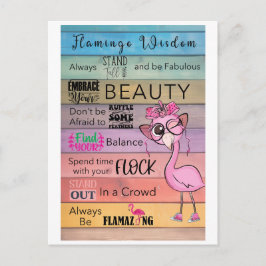 FLAMINGO WISDOM-Briefkaart Briefkaart