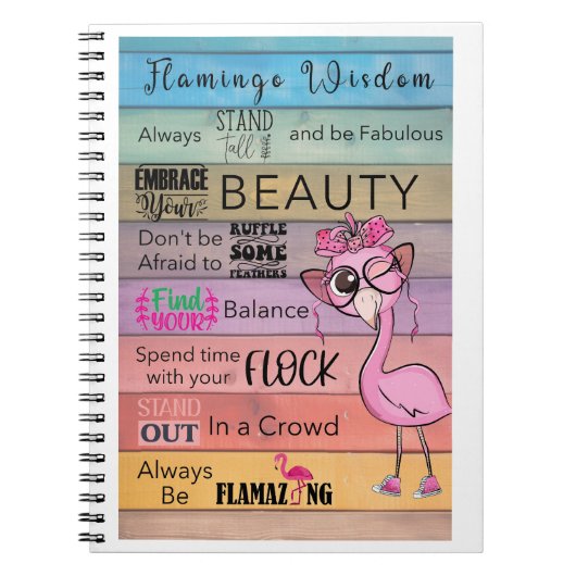 FLAMINGO WISDOM Spiral Notitieboek (Voorkant)