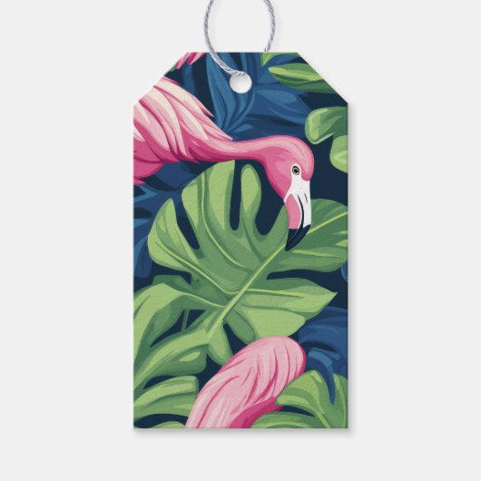 Flamingo Wishes Gift Kaart Cadeaulabel (Voorkant)