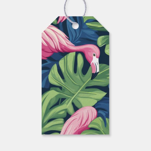 Flamingo Wishes Gift Kaart Cadeaulabel (Achterkant)