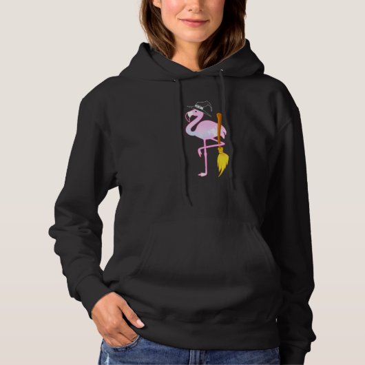 Flamingo Witch Halloween Hoodie (Voorkant)